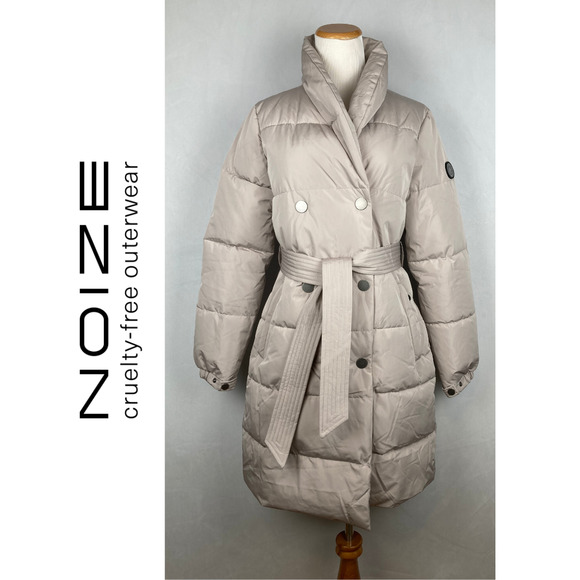 Noize Jackets & Blazers - NWT Noize Harriet Mid-Length Belted Puffer Parka in Dark Oat Size XS